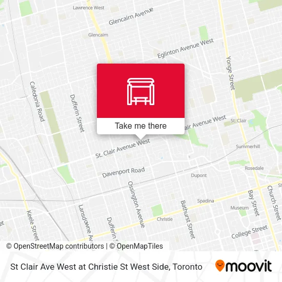 St Clair Ave West at Christie St West Side map