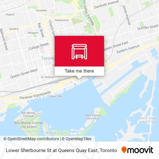 Lower Sherbourne St at Queens Quay East map