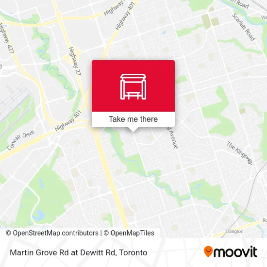 Martin Grove Rd at Dewitt Rd map