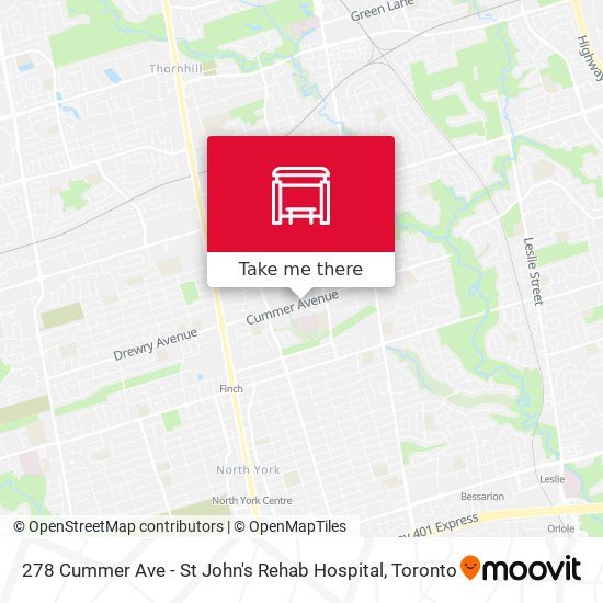278 Cummer Ave - St John's Rehab Hospital map