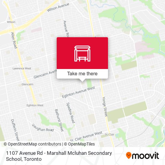 1107 Avenue Rd - Marshall Mcluhan Secondary School map