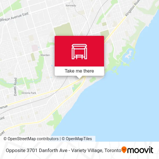 Opposite 3701 Danforth Ave - Variety Village map