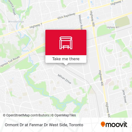 Ormont Dr at Fenmar Dr West Side map