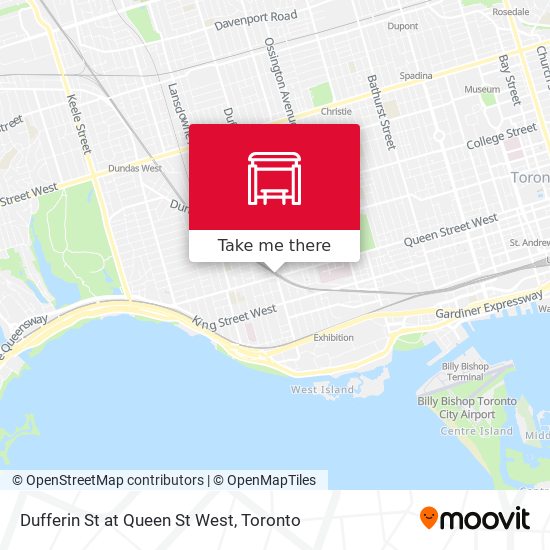 Dufferin St at Queen St West map