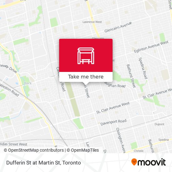 Dufferin St at Martin St map
