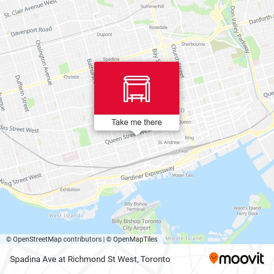 Spadina Ave at Richmond St West map