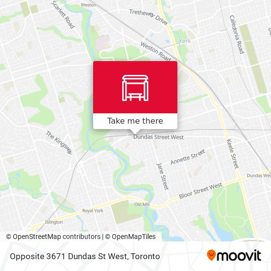 Opposite 3671 Dundas St West map