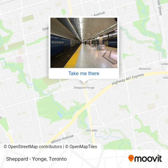 Sheppard - Yonge map