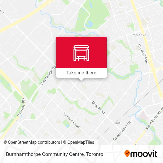 Burnhamthorpe Community Centre map