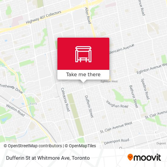 Dufferin St at Whitmore Ave plan