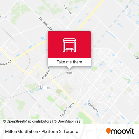 Milton Go Station - Platform 3 map
