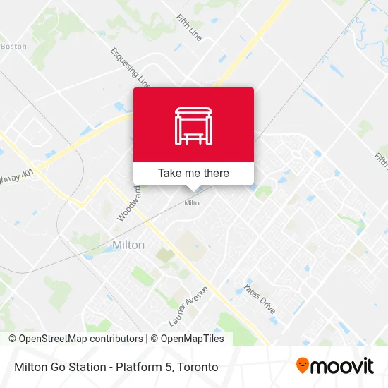 Milton Go Station - Platform 5 map
