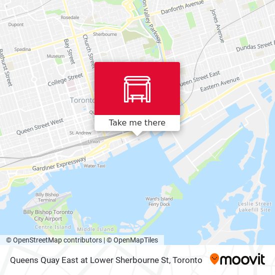 Queens Quay East at Lower Sherbourne St map