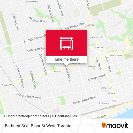 Bathurst St at Bloor St West map
