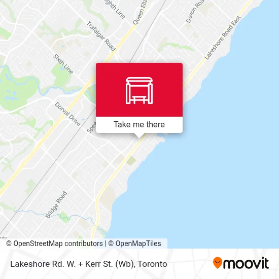 Lakeshore Rd. W. + Kerr St. (Wb) map