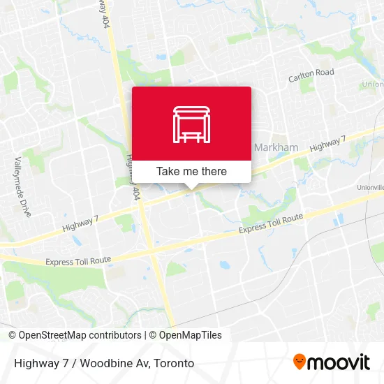 Highway 7 / Woodbine Av map
