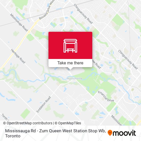Mississauga Rd - Zum Queen West Station Stop Wb map