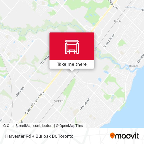 Harvester Rd + Burloak Dr map