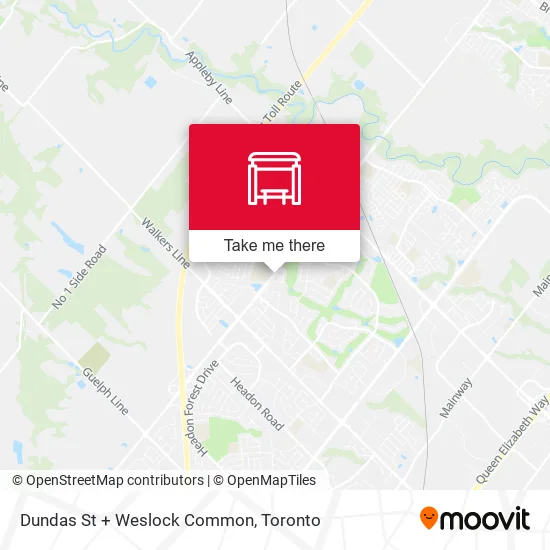 Dundas St + Weslock Common map