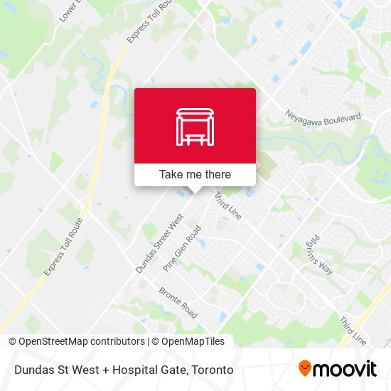 Dundas St West + Hospital Gate map