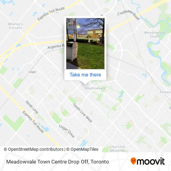 Meadowvale Town Centre Drop Off map