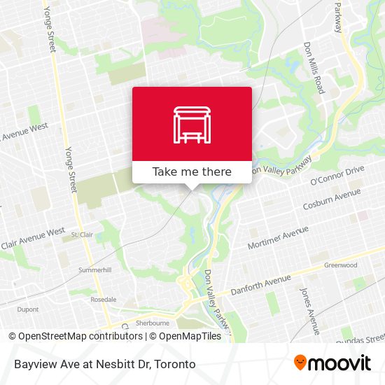 Bayview Ave at Nesbitt Dr map