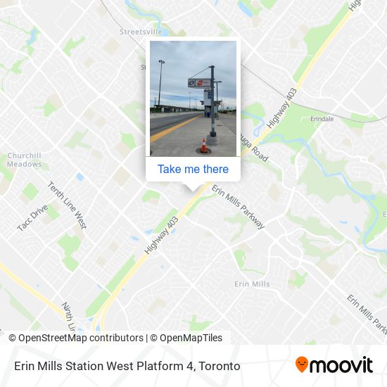 Erin Mills Station West Platform 4 map