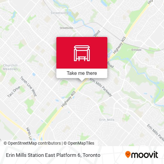 Erin Mills Station East Platform 6 map