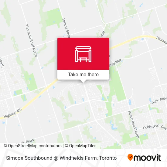 Simcoe Southbound @ Windfields Farm map