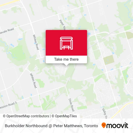 Burkholder Northbound @ Peter Matthews map
