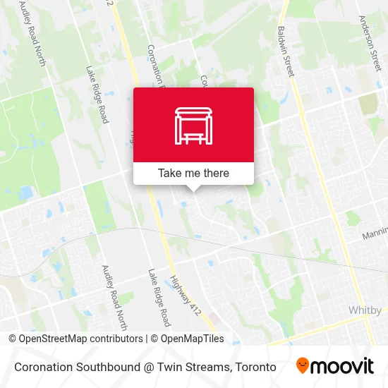 Coronation Southbound @ Twin Streams map