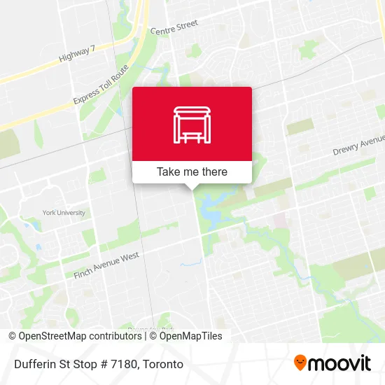 Dufferin St Stop # 7180 map