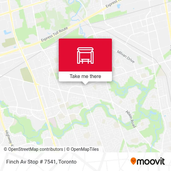 Finch Av Stop # 7541 map