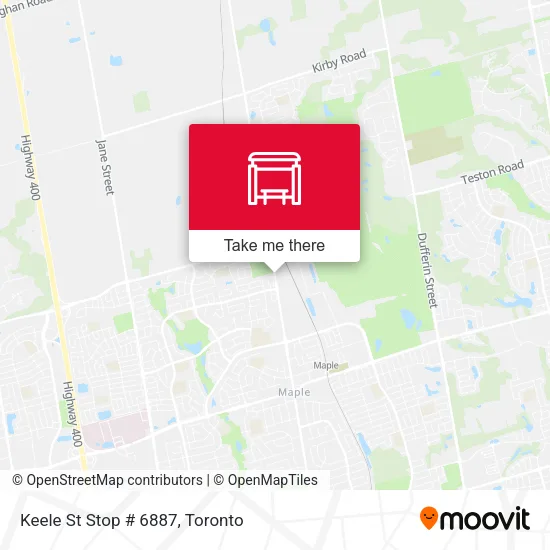 Keele St Stop # 6887 map