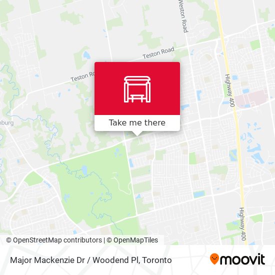 Major Mackenzie Dr / Woodend Pl map