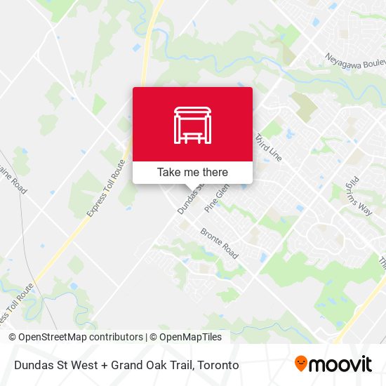 Dundas St West + Grand Oak Trail map