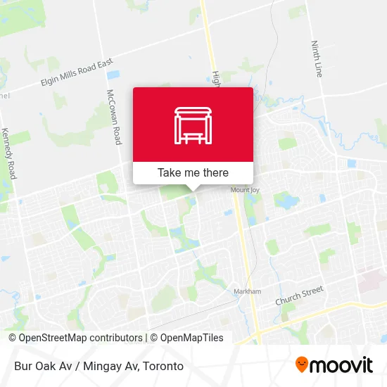 Bur Oak Av / Mingay Av map