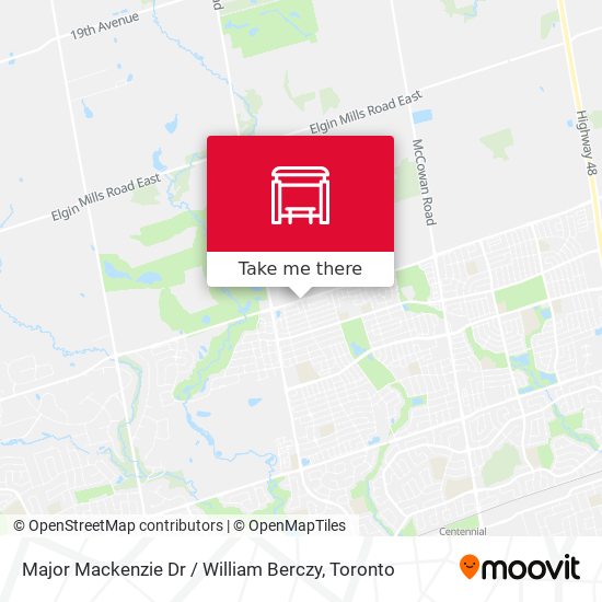 Major Mackenzie Dr / William Berczy map