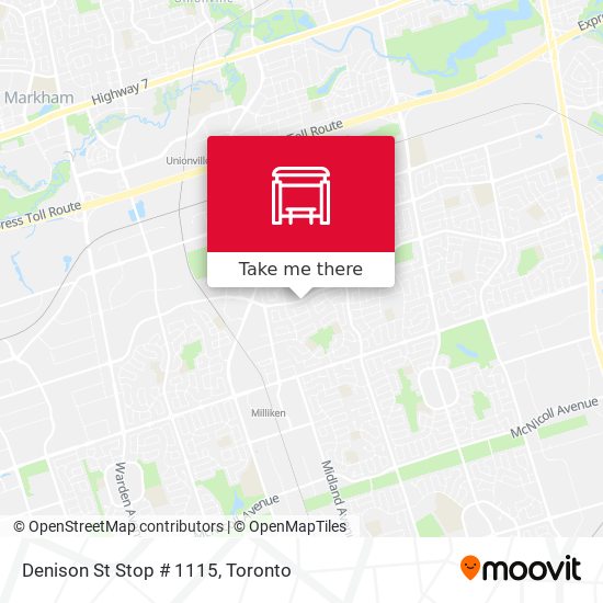 Denison St Stop # 1115 map