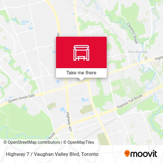Highway 7 / Vaughan Valley Blvd map