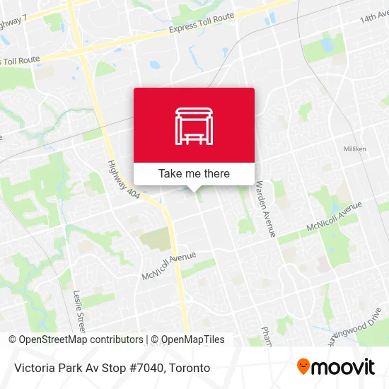 Victoria Park Av Stop #7040 map