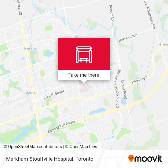 Markham Stouffville Hospital map