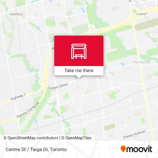 Centre St / Taiga Dr map