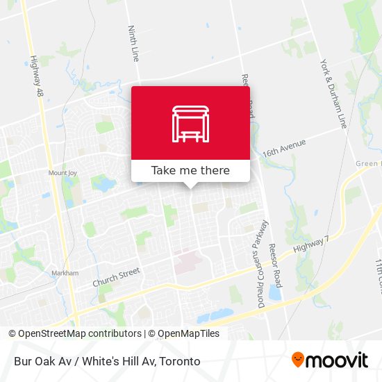 Bur Oak Av / White's Hill Av map