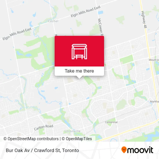 Bur Oak Av / Crawford St map