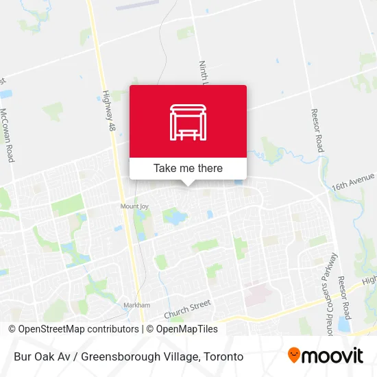 Bur Oak Av / Greensborough Village map