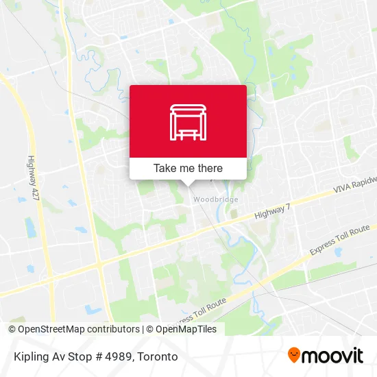 Kipling Av Stop # 4989 map