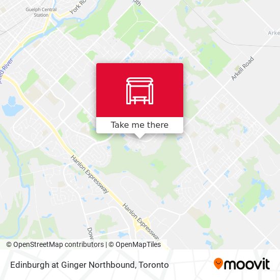 Edinburgh at Ginger Northbound map