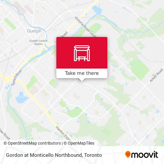 Gordon at Monticello Northbound map