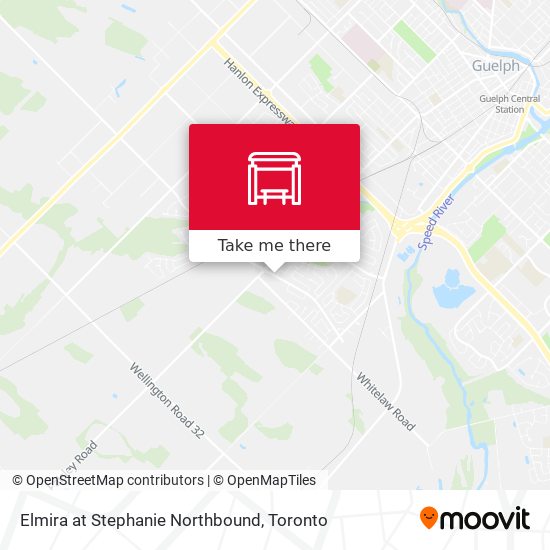 Elmira at Stephanie Northbound map